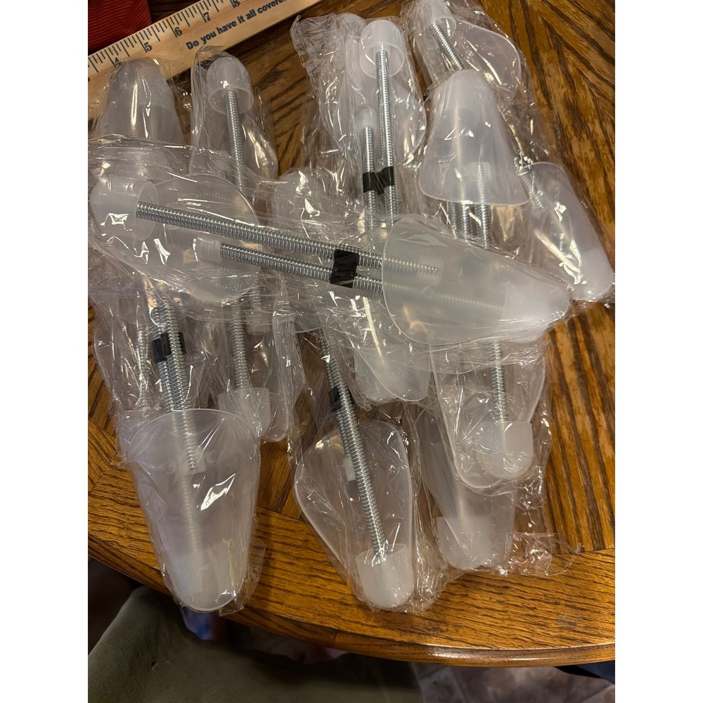 10 Pairs Adjustable Plastic Shoe Trees Clear Spring Loaded Shapers Bulk Set